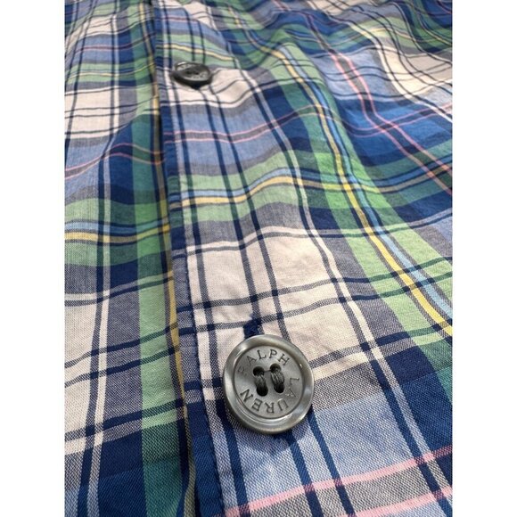 Polo Ralph Lauren Men's Size M Multicolor Plaid Short Sleeve Button-Up Shirt - Picture 7 of 11